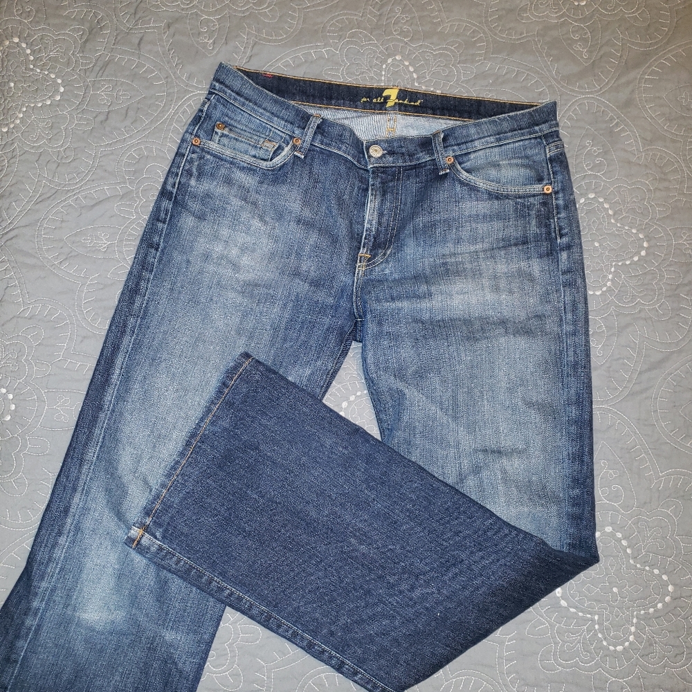 7 for All Mankind straight leg jeans, sz 12